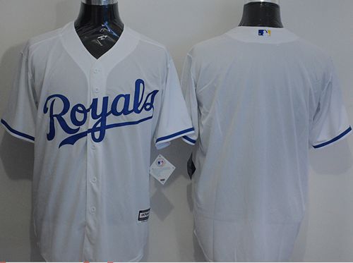 Royals Blank White New Cool Base Stitched MLB Jersey - Click Image to Close